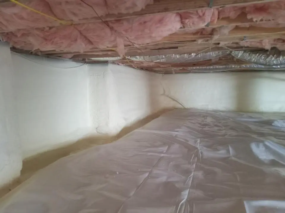 Crawl space encapsulation with closed-cell spray foam for Attic Insulation in North Lauderdale